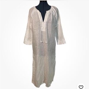 J. Crew White kaftan eyelet dress - Medium